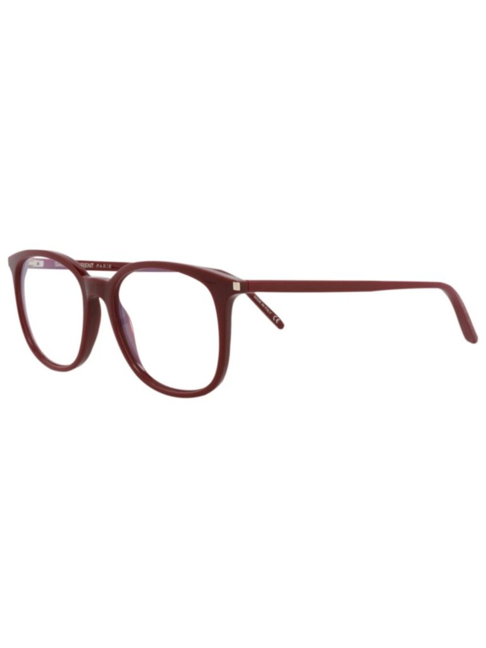 New Saint Laurent Women's Eyeglasses Round Oval Acetate Frame Burgundy Burgundy